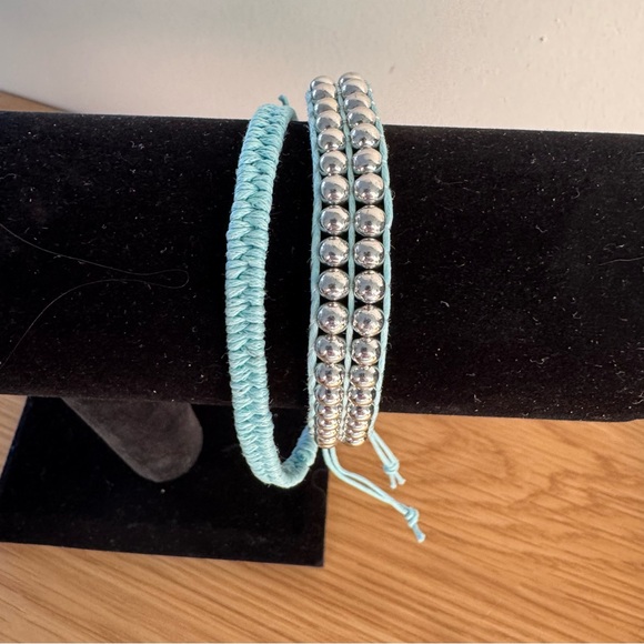 Bracelets (2) Adjustable Blue - Picture 2 of 3